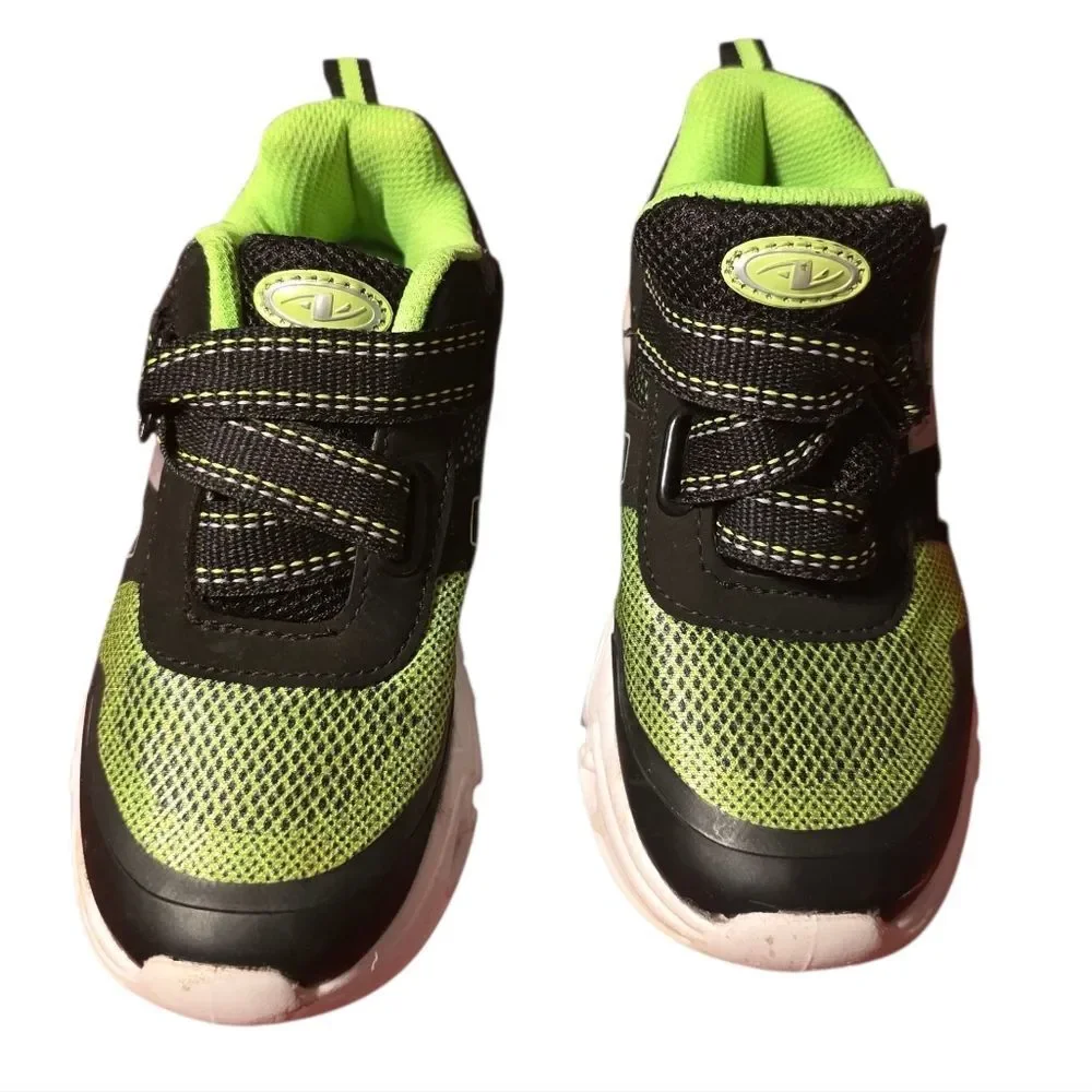 Kids Black and Green Athletic Shoes